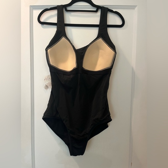 Calia Black Crisscross Back One Piece Swimsuit Size 14 - Picture 5 of 7